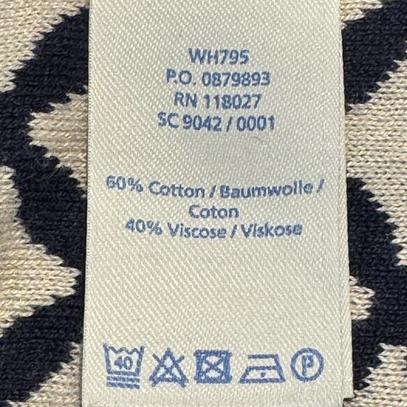 Boden Womens Knit Dress Size 8R Navy Cream Geometric Lattice Pattern Stretch - Picture 8 of 9